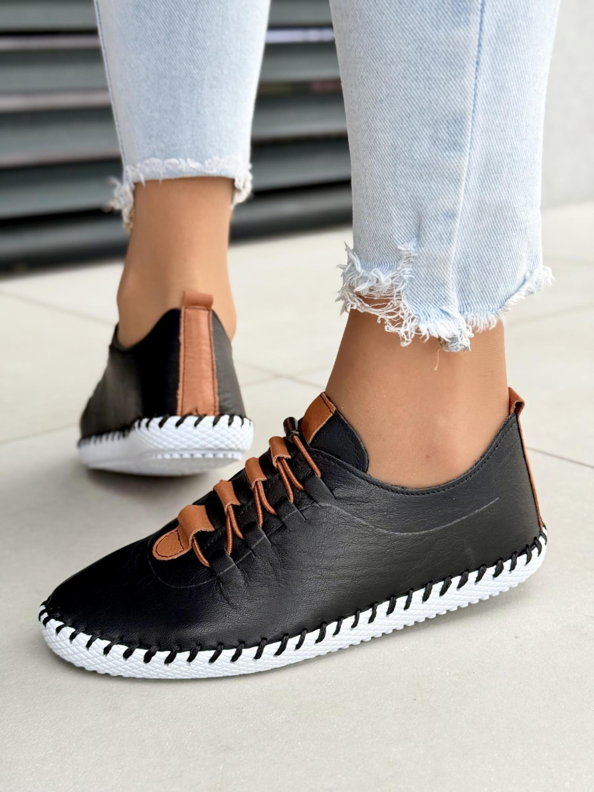 Sneakersy damskie ze skóry naturalnej