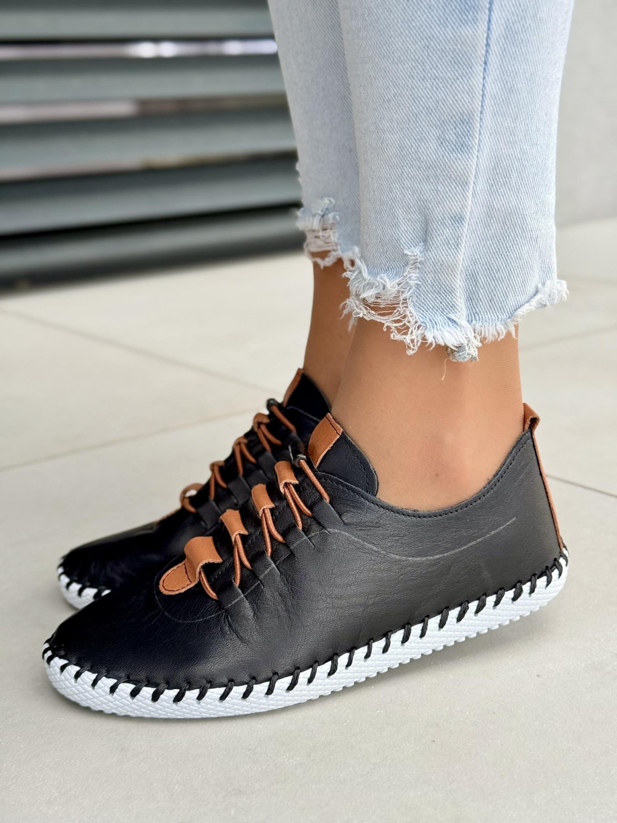 Sneakersy damskie ze skóry naturalnej