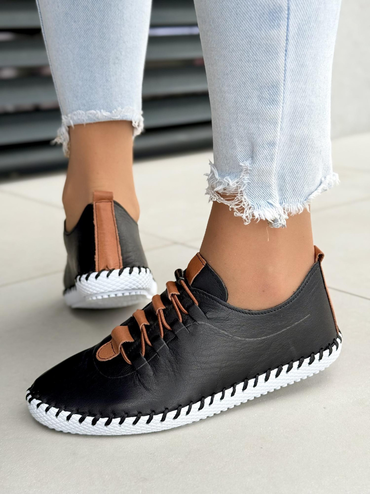 Sneakersy damskie ze skóry naturalnej