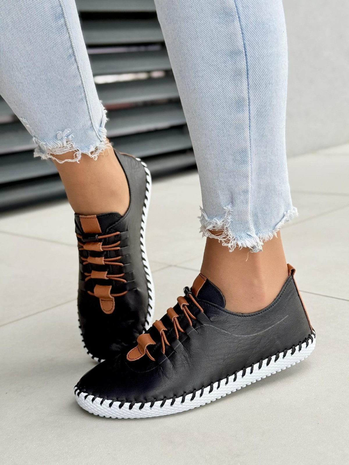 Sneakersy damskie ze skóry naturalnej