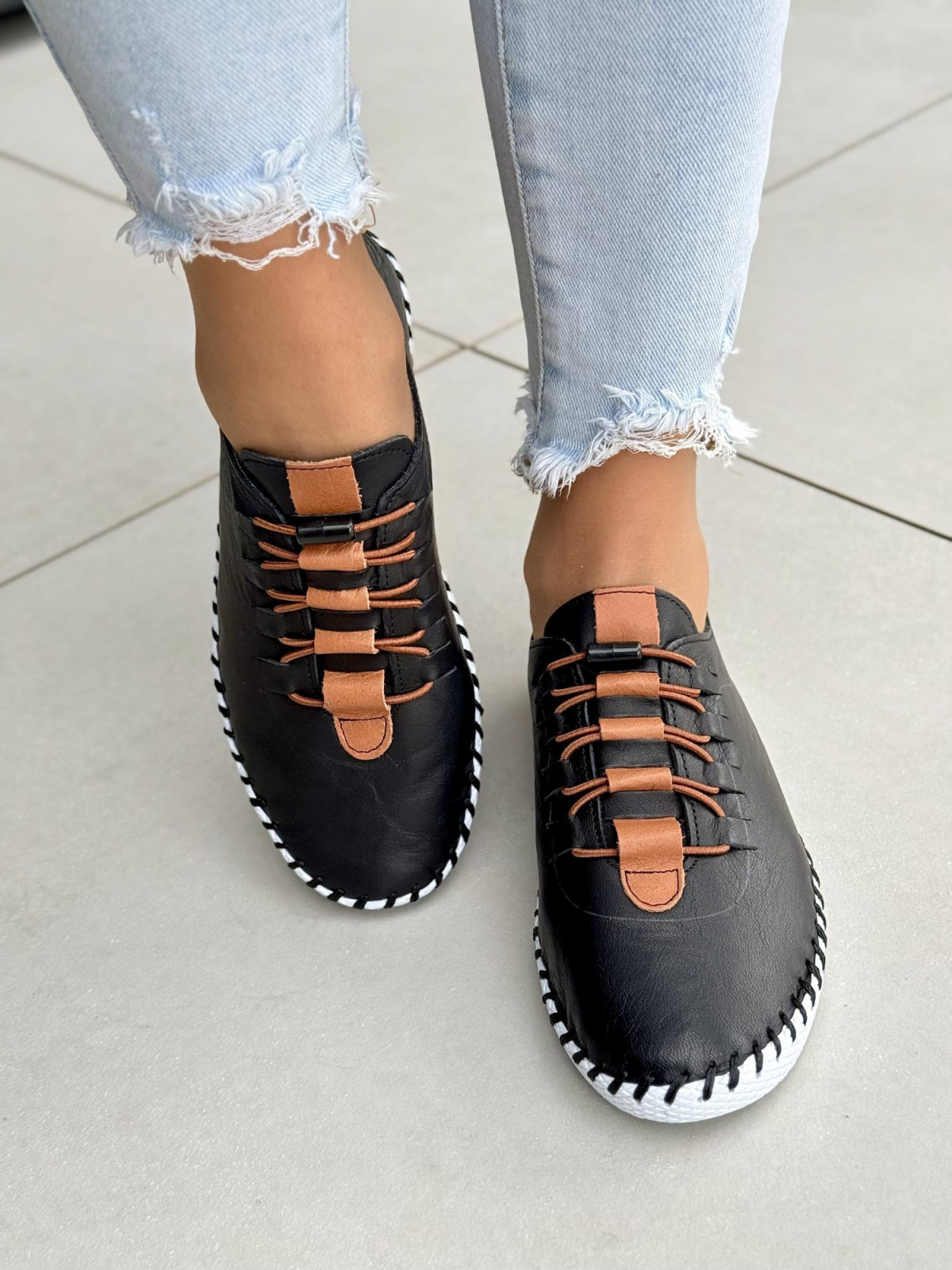 Sneakersy damskie ze skóry naturalnej