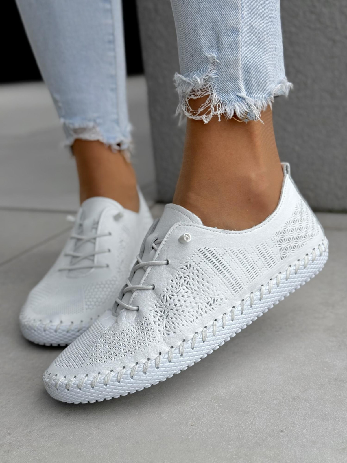 Sneakersy damskie ze skóry naturalnej