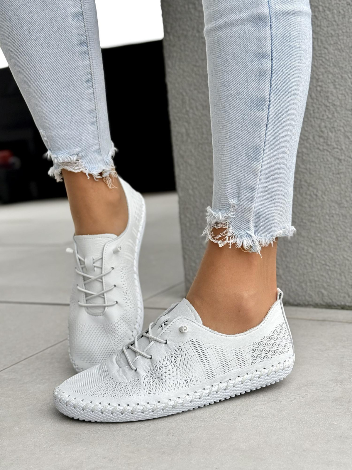 Sneakersy damskie ze skóry naturalnej