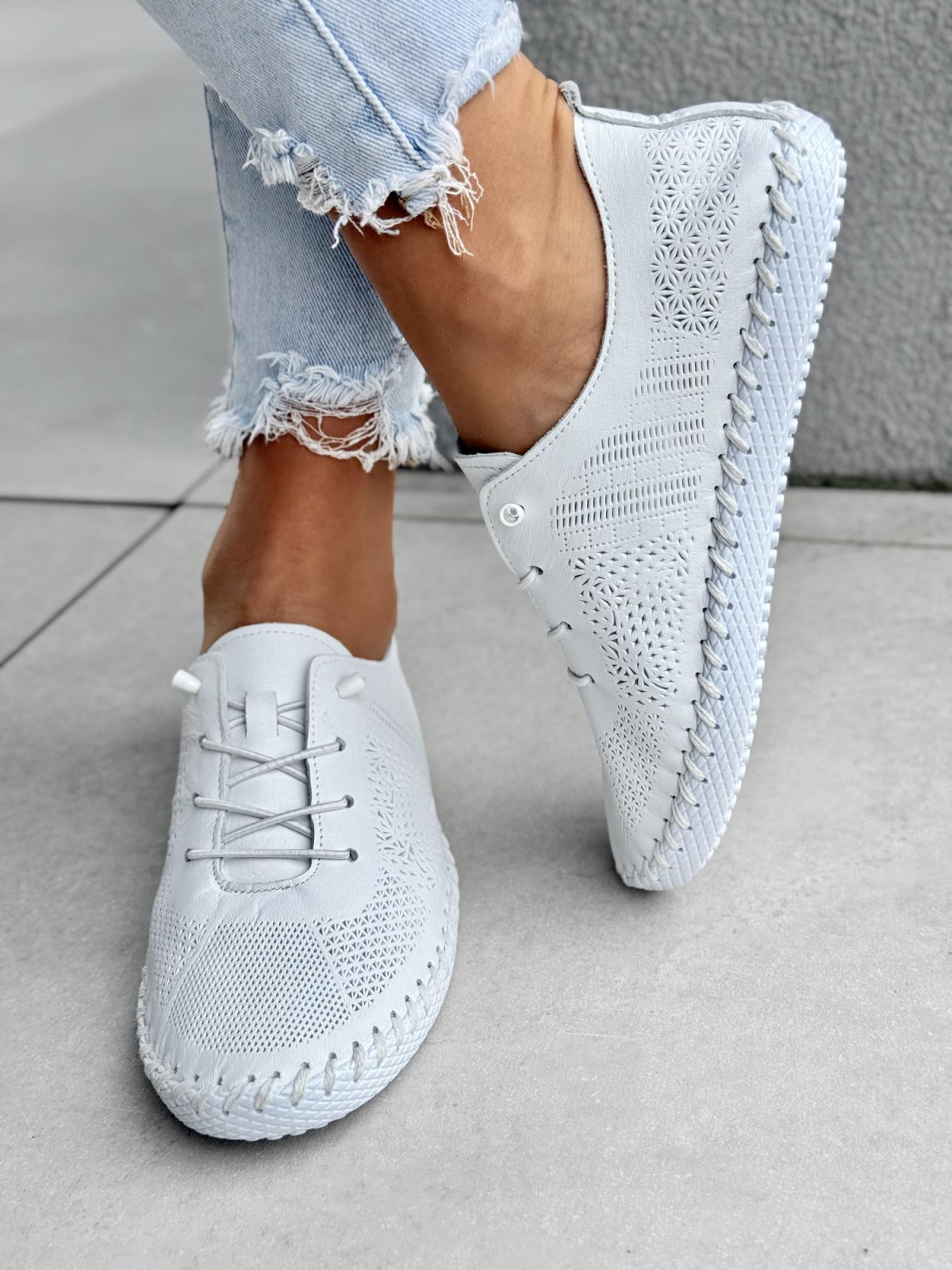 Sneakersy damskie ze skóry naturalnej