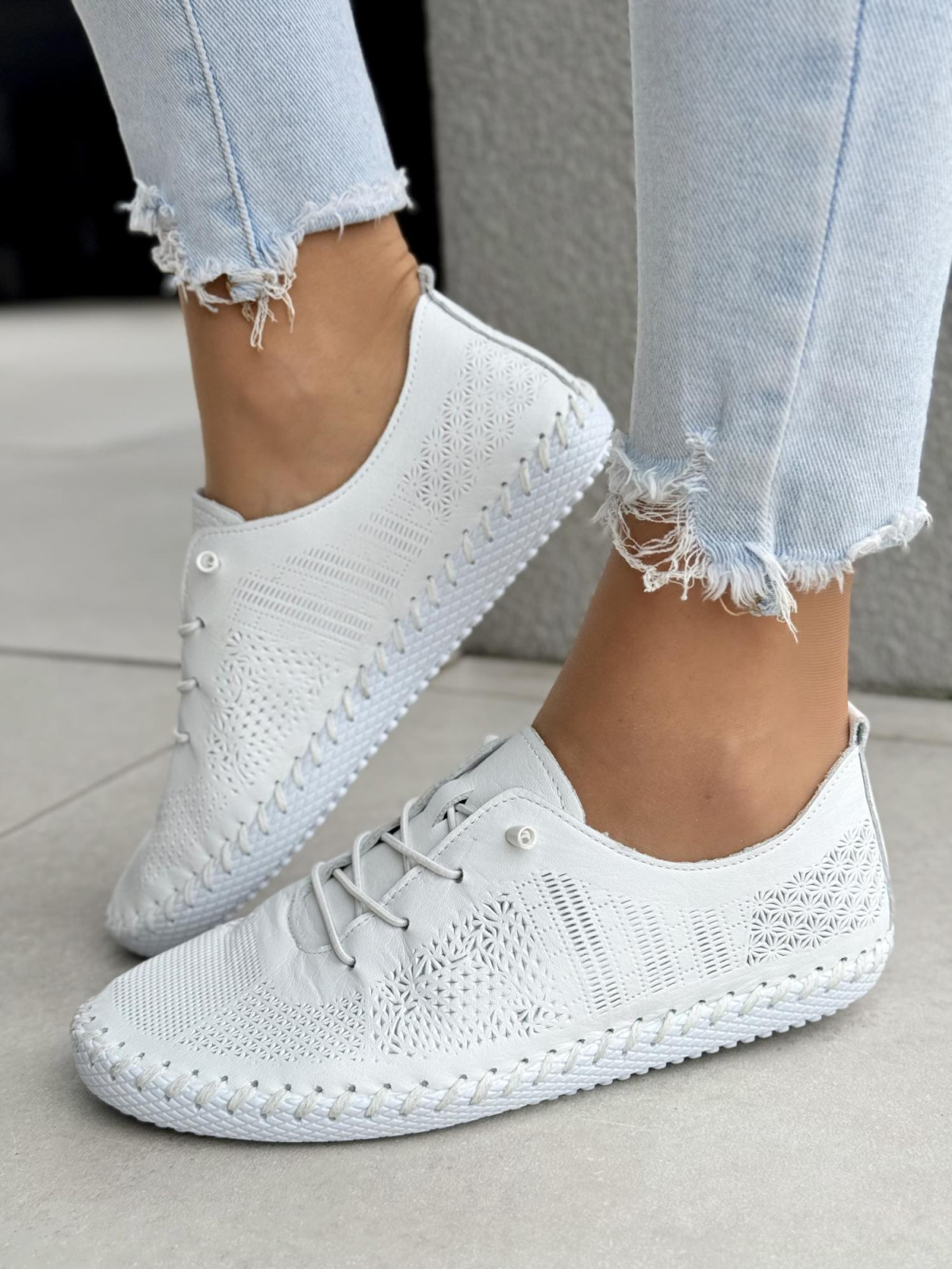 Sneakersy damskie ze skóry naturalnej