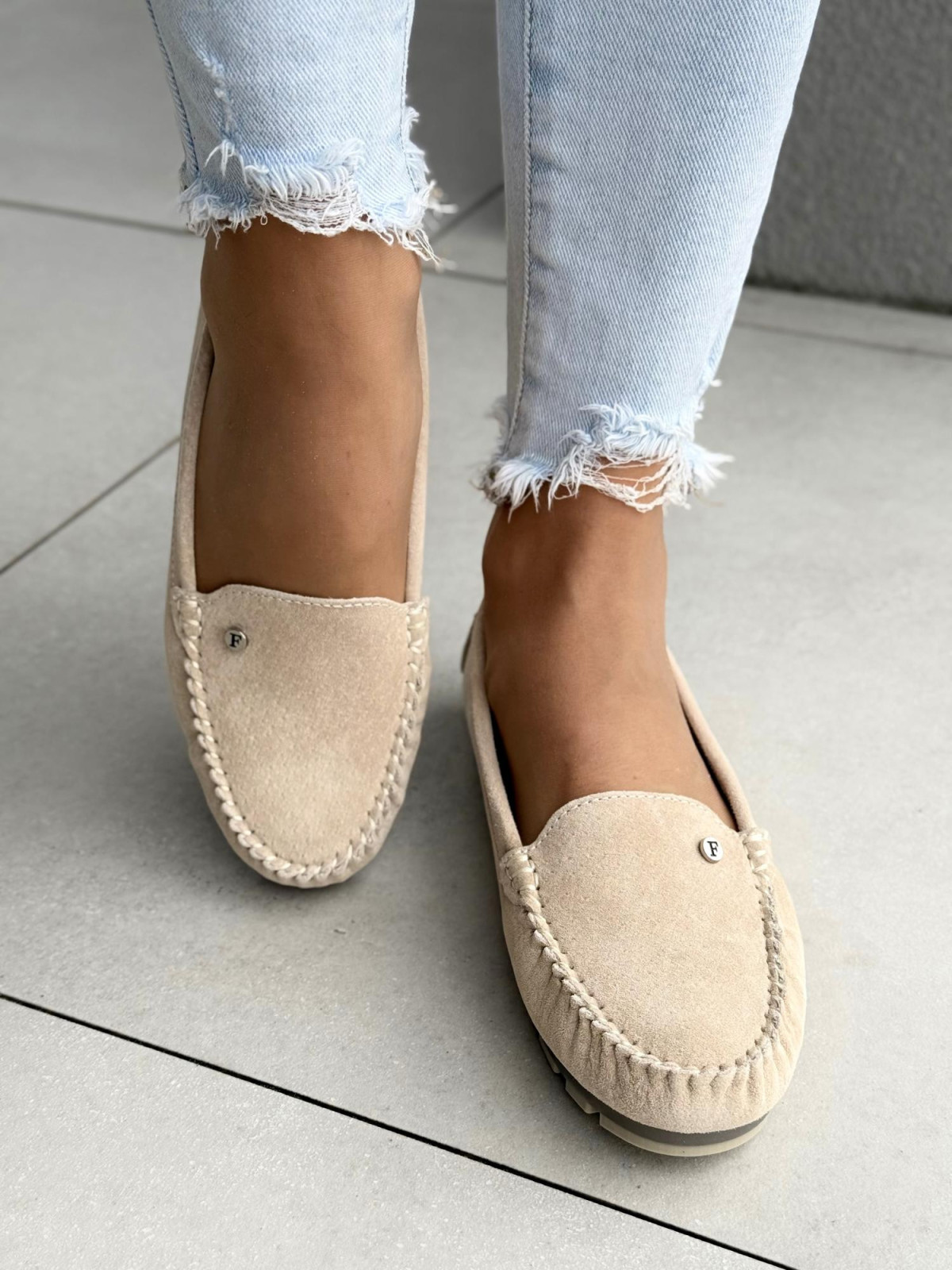 Mokasyny damskie ze skóry naturalnej