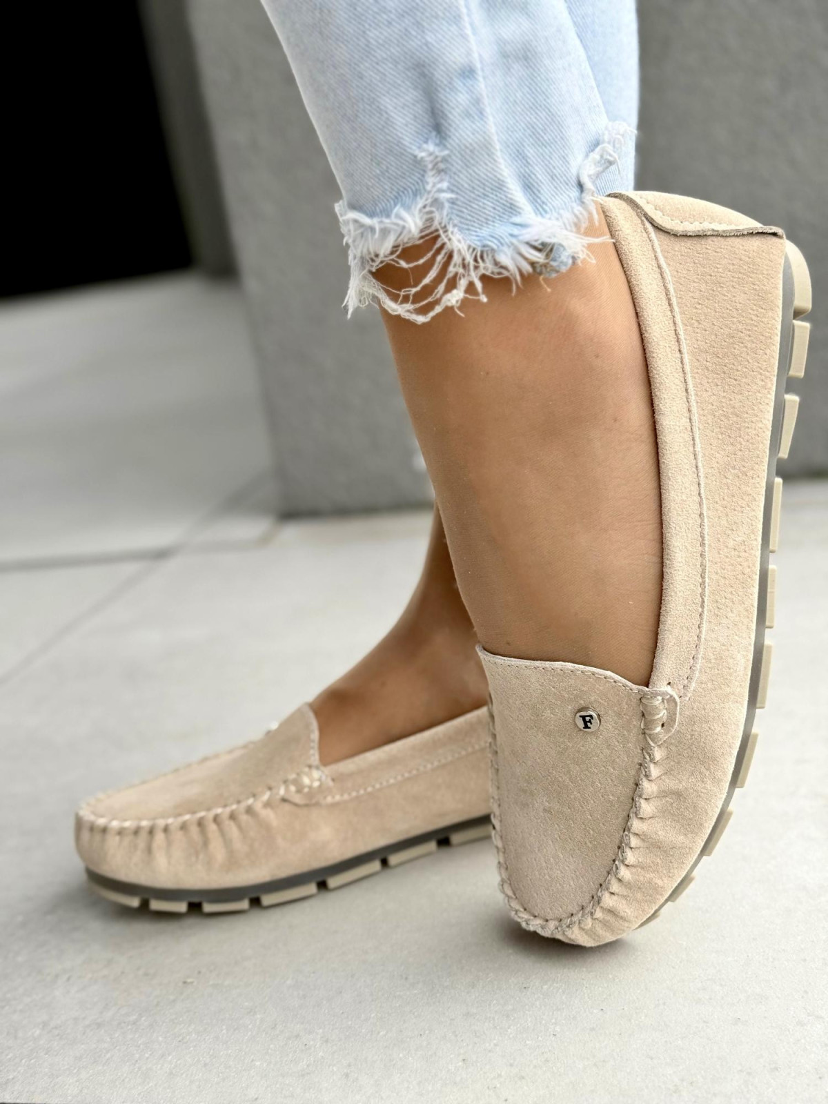 Mokasyny damskie ze skóry naturalnej