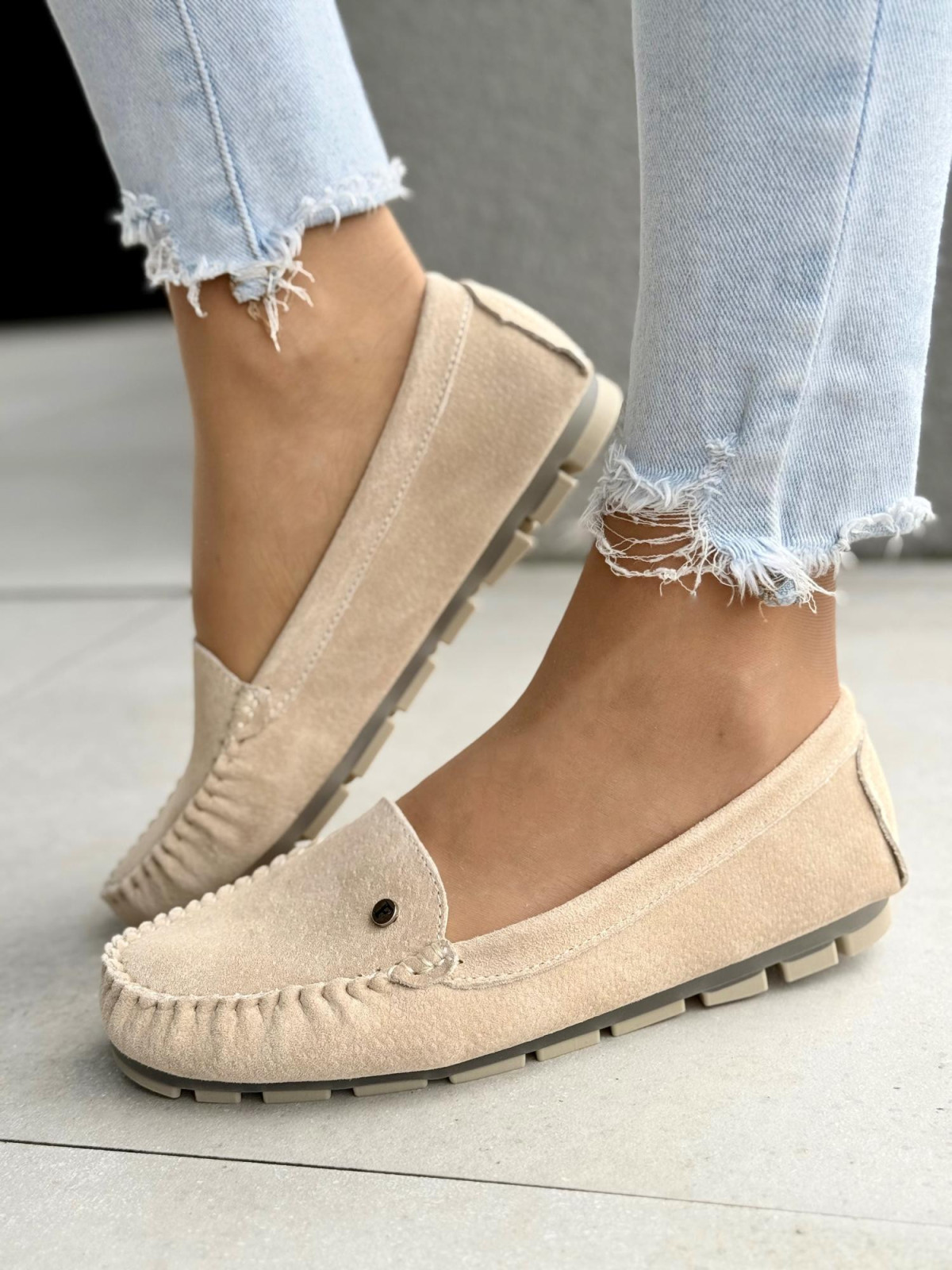 Mokasyny damskie ze skóry naturalnej