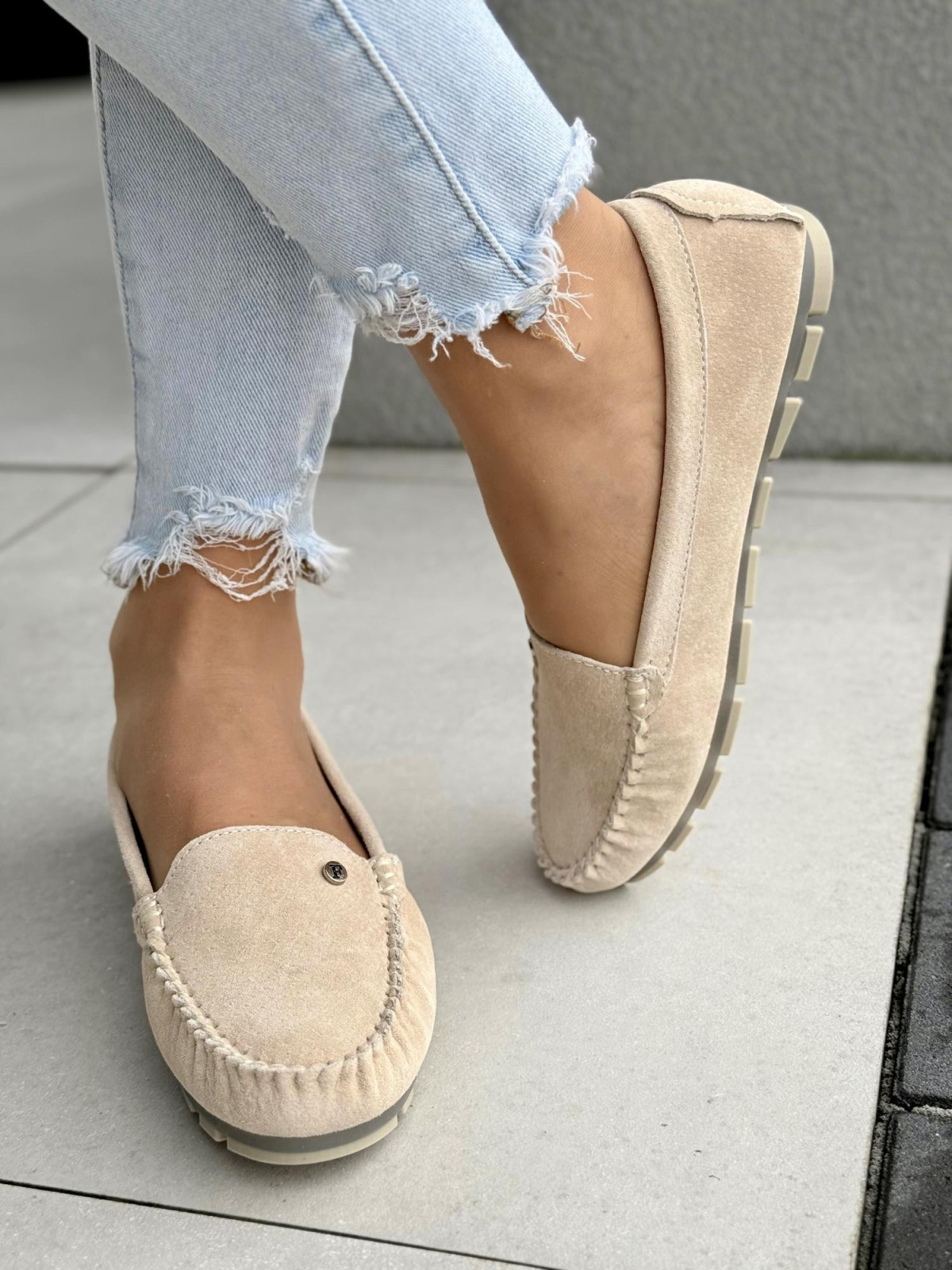 Mokasyny damskie ze skóry naturalnej