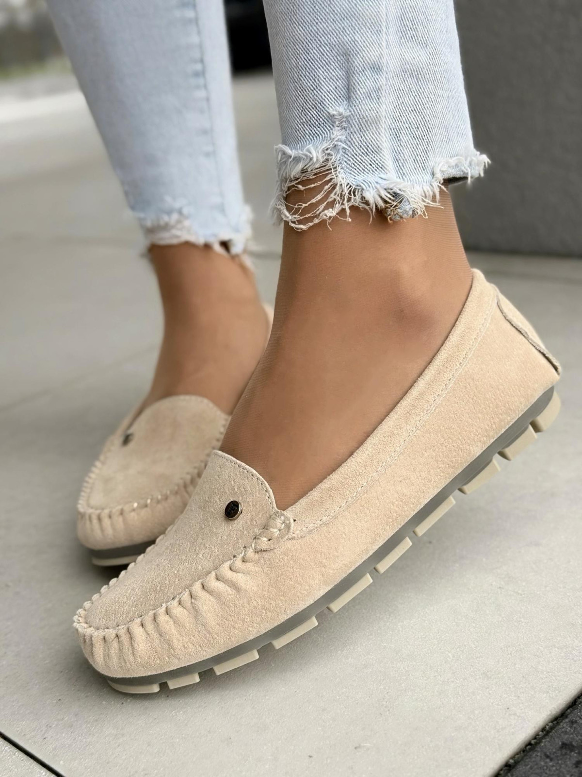 Mokasyny damskie ze skóry naturalnej