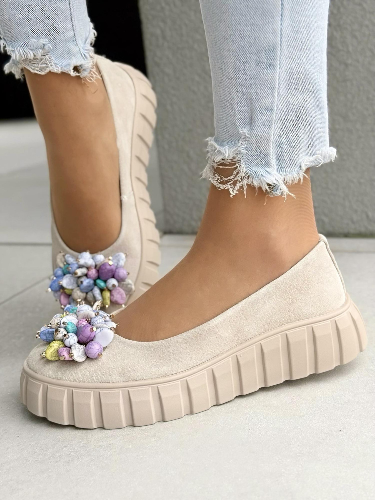 Balerinki ze skóry naturalnej