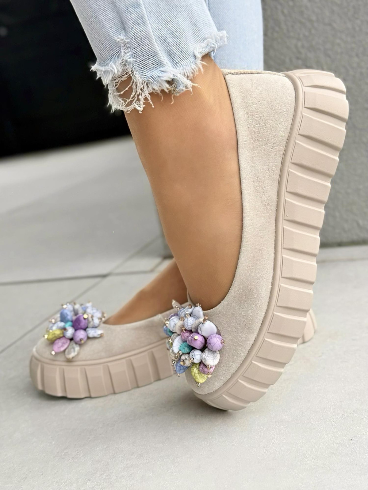 Balerinki ze skóry naturalnej