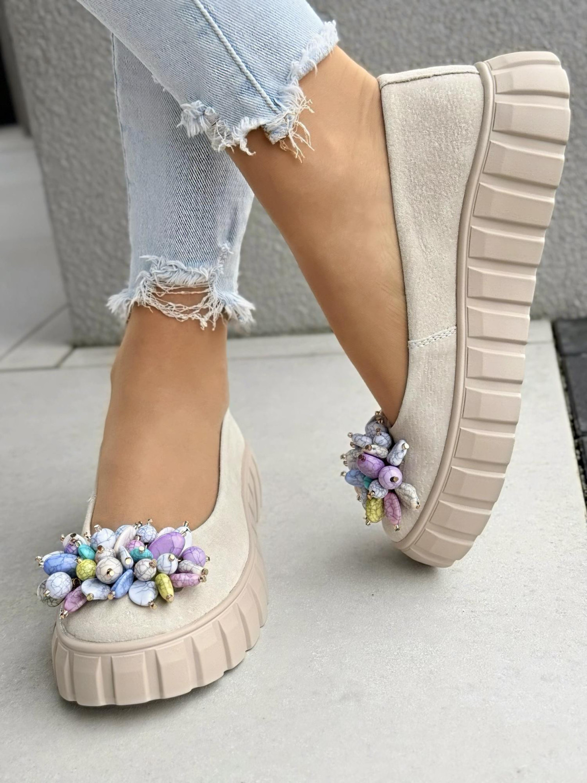 Balerinki ze skóry naturalnej