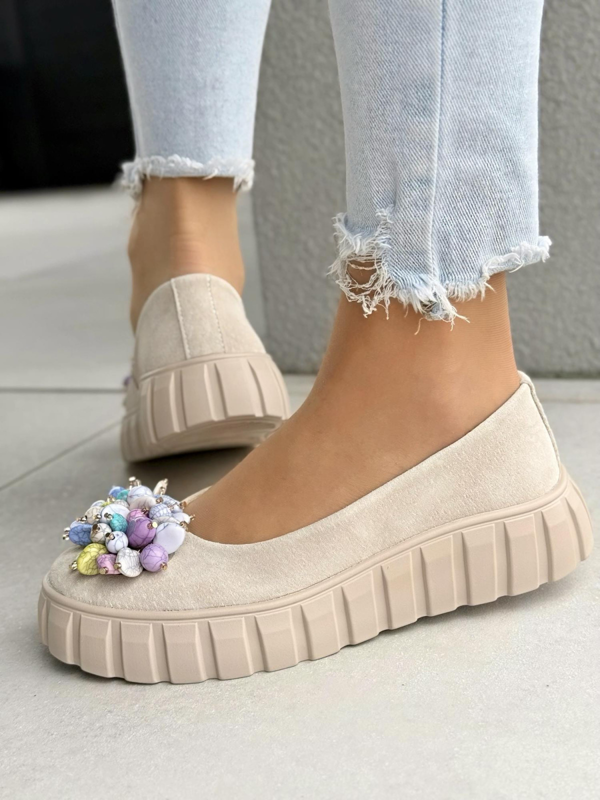 Balerinki ze skóry naturalnej