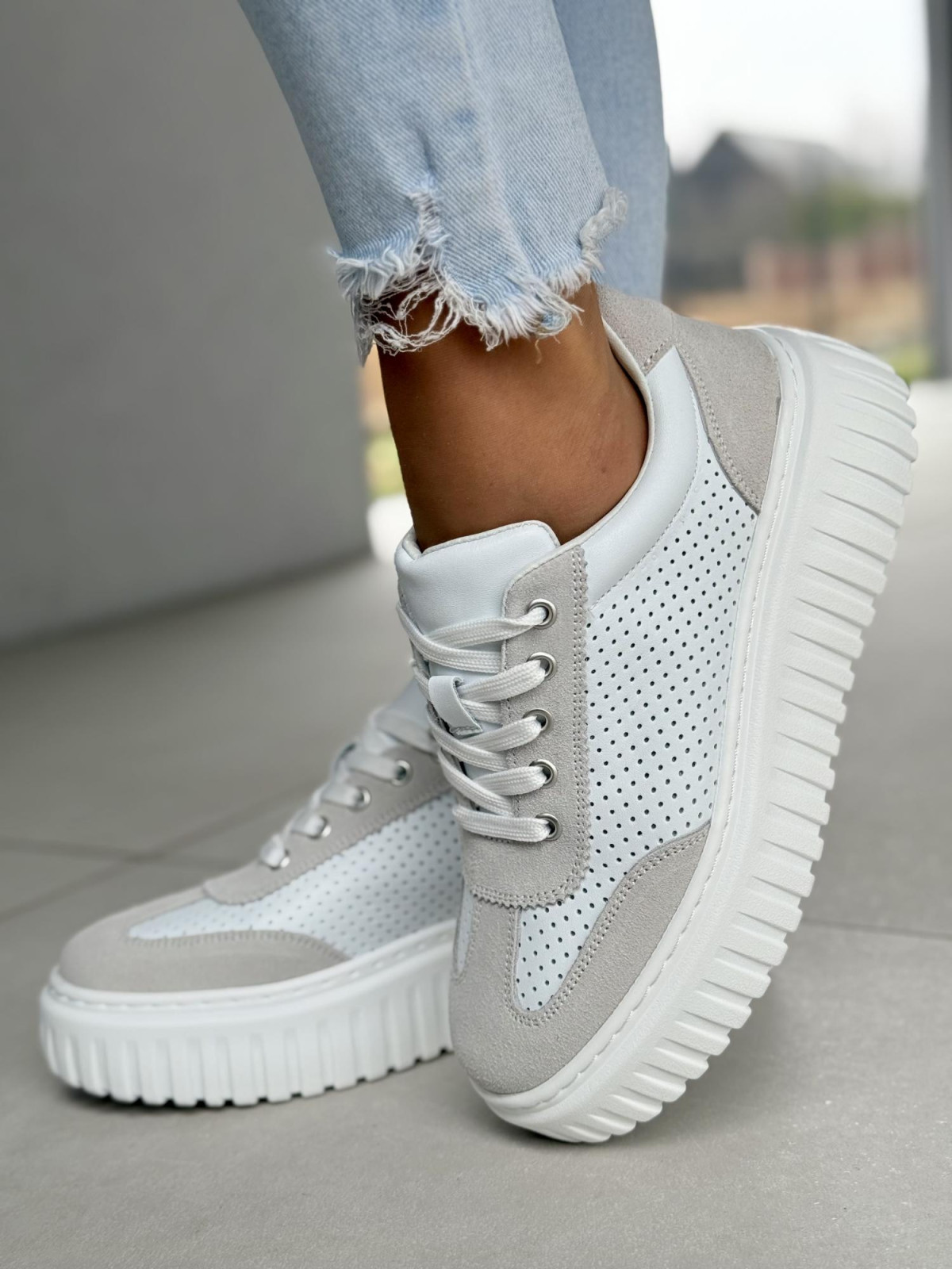 Sneakersy damskie ze skóry naturalnej