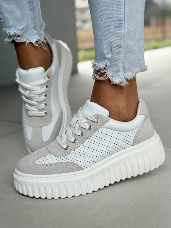 Sneakersy damskie ze skóry naturalnej