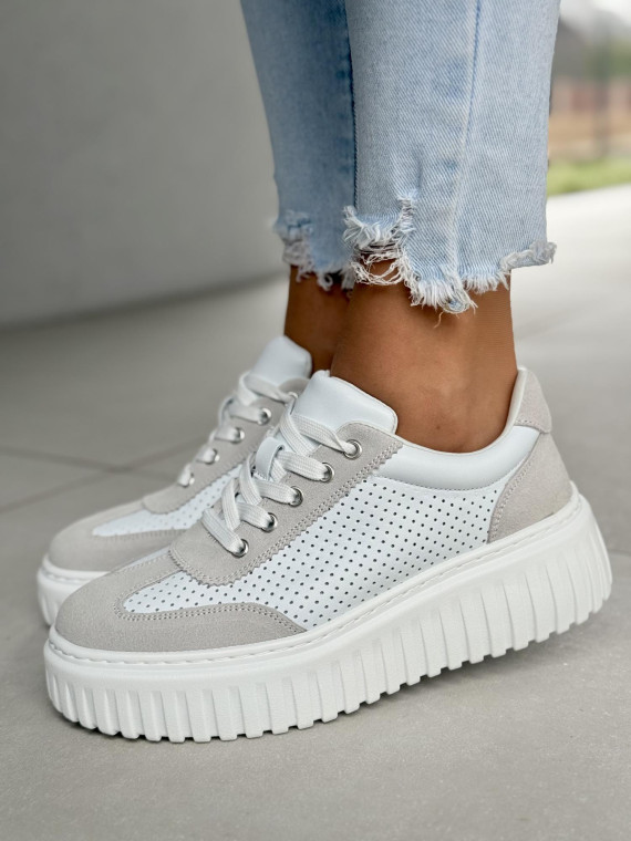 Sneakersy damskie ze skóry naturalnej