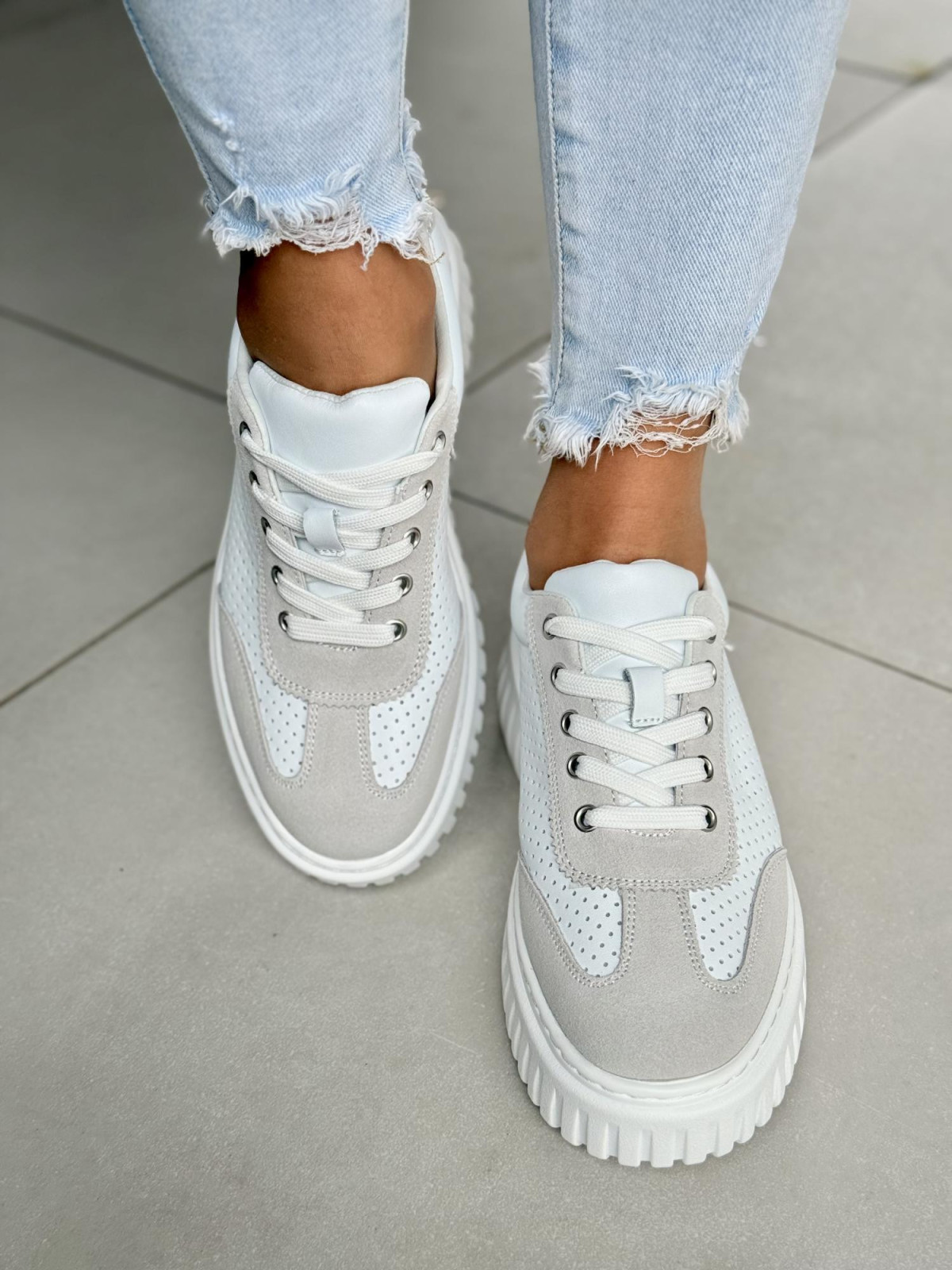 Sneakersy damskie ze skóry naturalnej