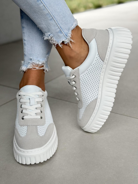 Sneakersy damskie ze skóry naturalnej