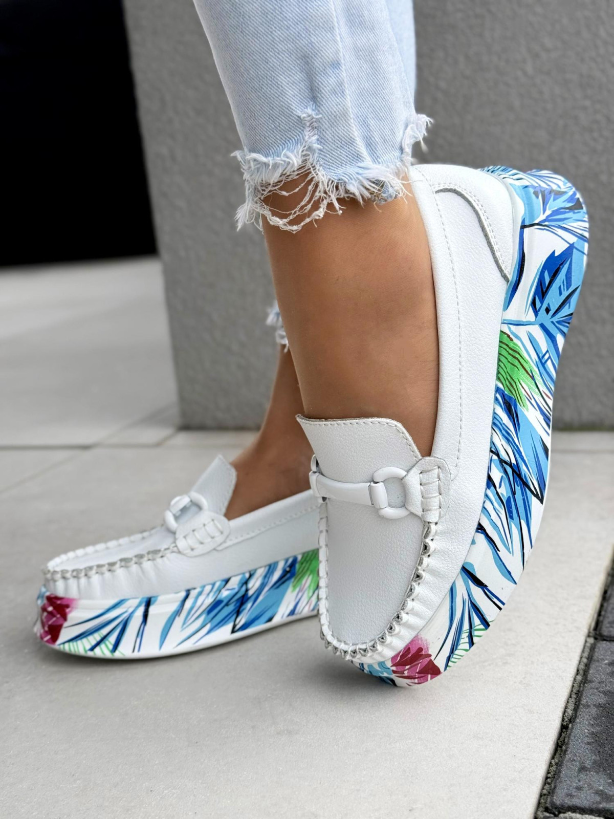 Mokasyny damskie ze skóry naturalnej