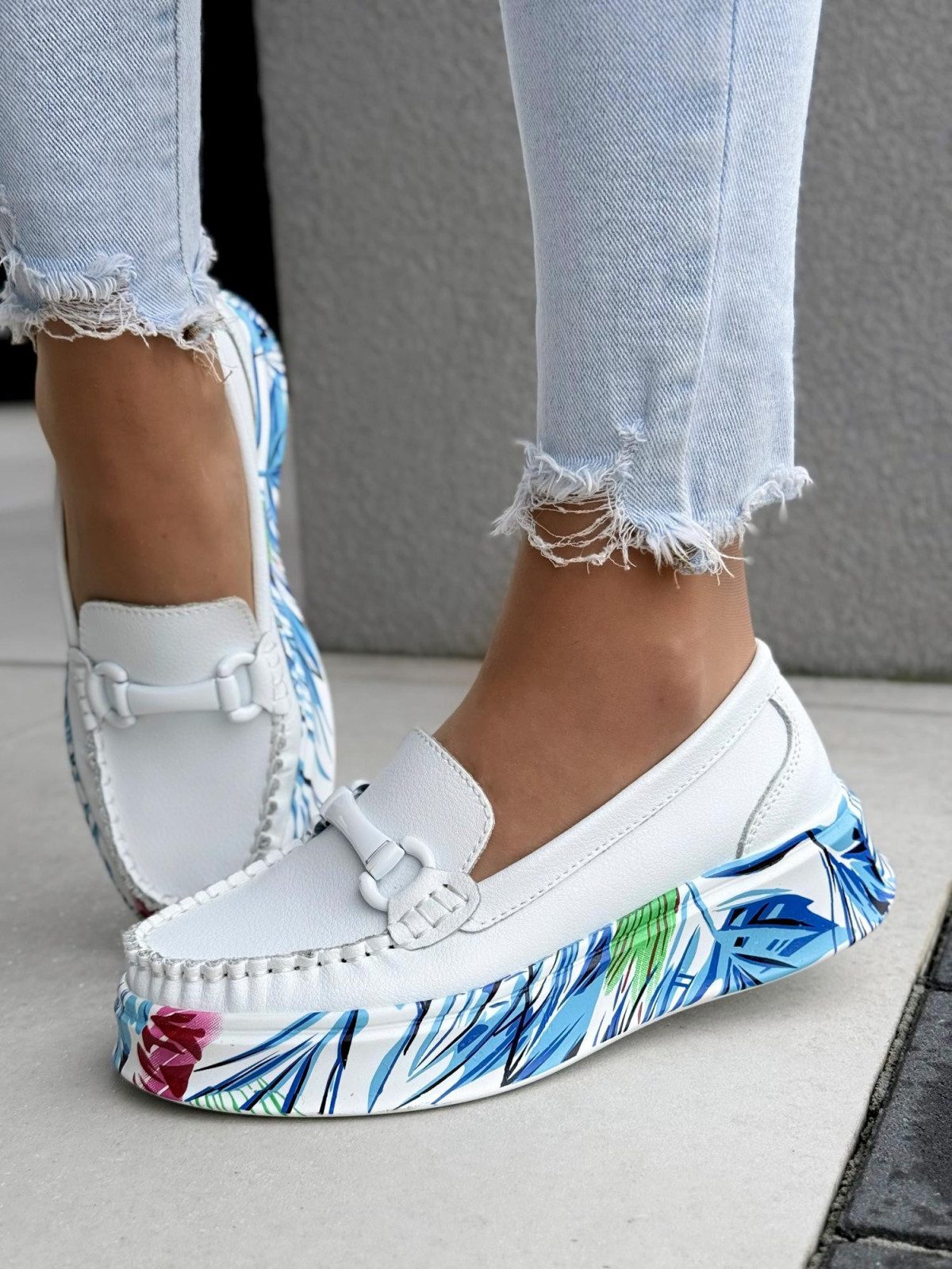 Mokasyny damskie ze skóry naturalnej