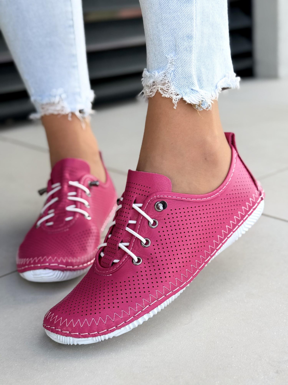 Sneakersy damskie ze skóry naturalnej