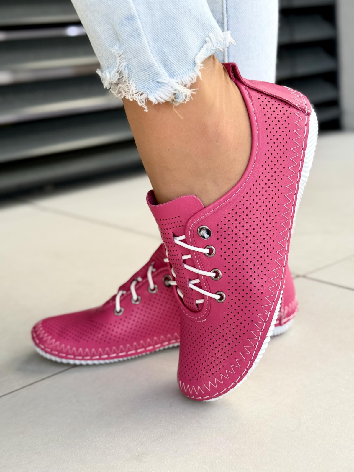 Sneakersy damskie ze skóry naturalnej