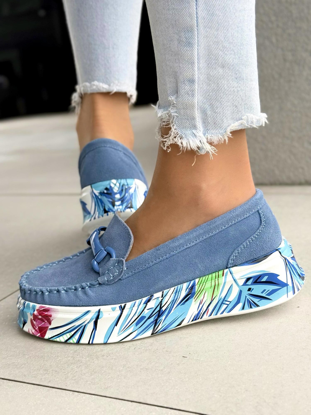 Mokasyny damskie ze skóry naturalnej