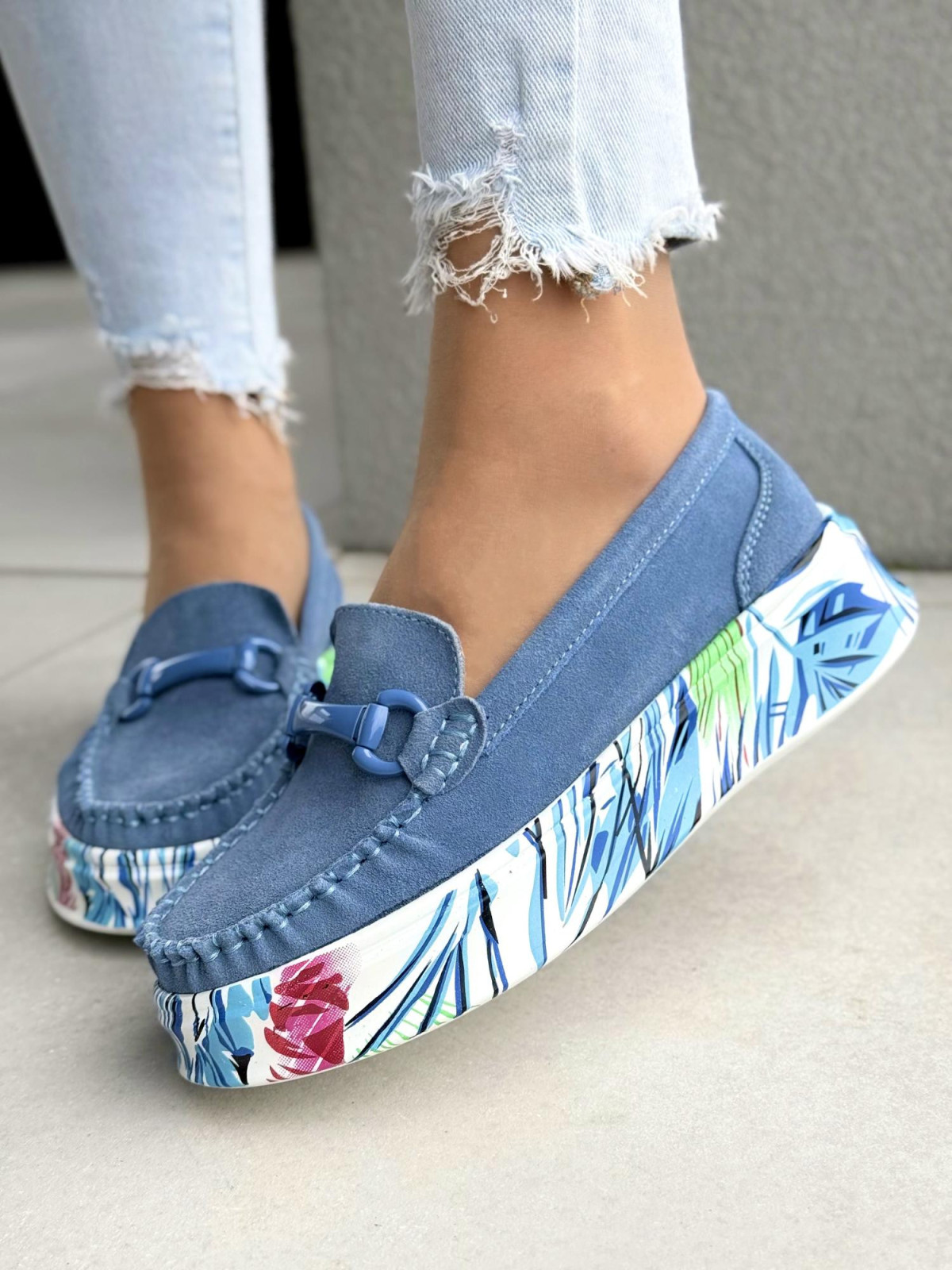 Mokasyny damskie ze skóry naturalnej