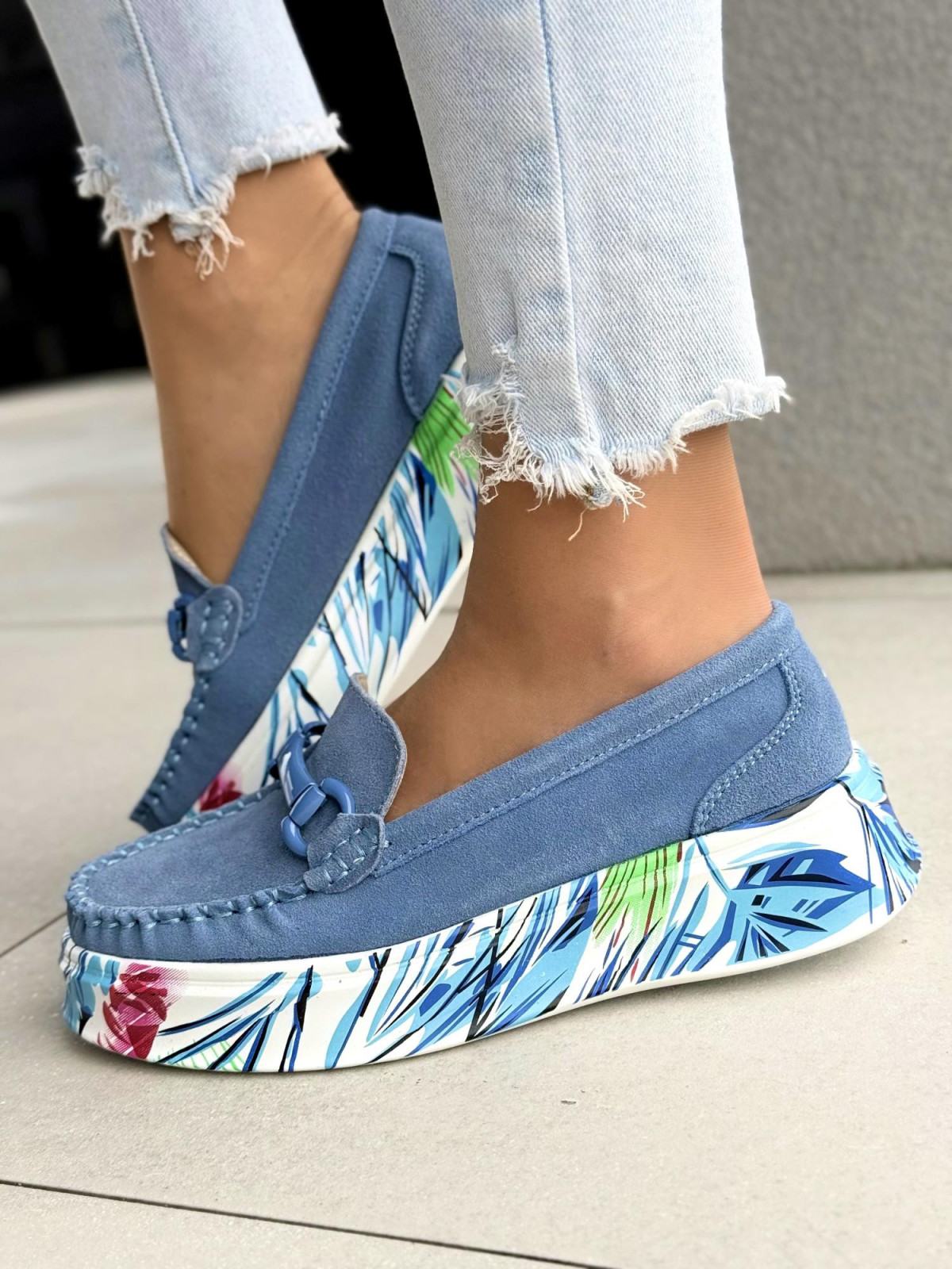 Mokasyny damskie ze skóry naturalnej