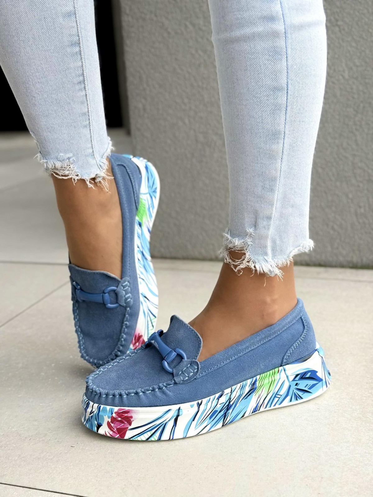 Mokasyny damskie ze skóry naturalnej