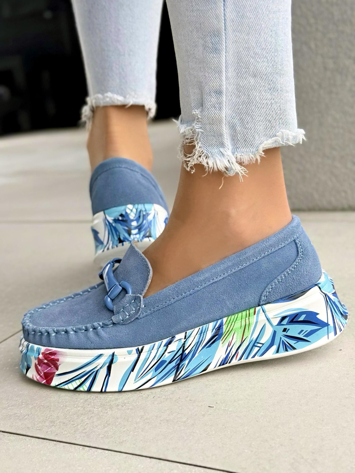 Mokasyny damskie ze skóry naturalnej