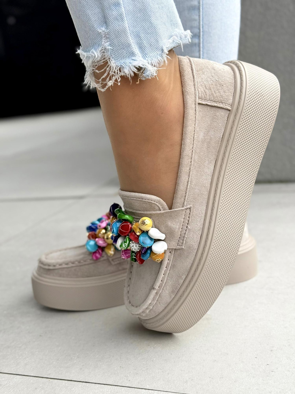 Mokasyny damskie ze skóry naturalnej