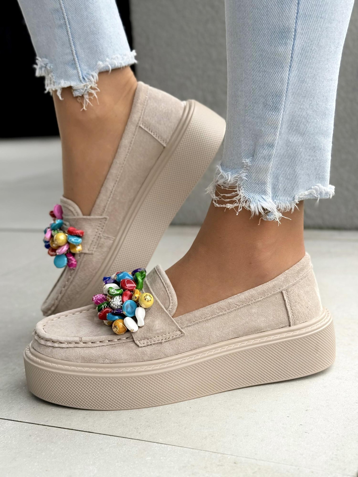 Mokasyny damskie ze skóry naturalnej