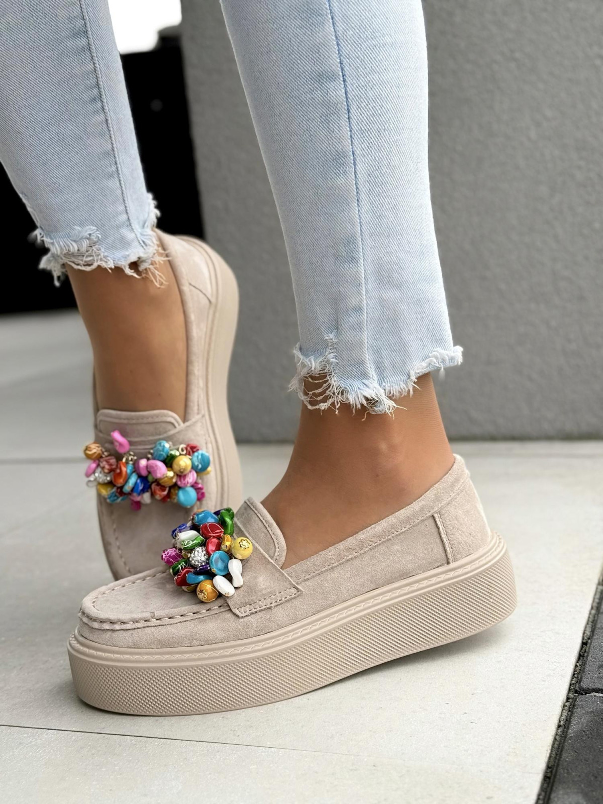 Mokasyny damskie ze skóry naturalnej