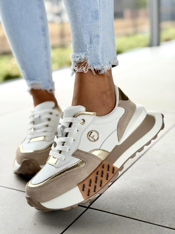 Sneakersy damskie ze skóry naturalnej