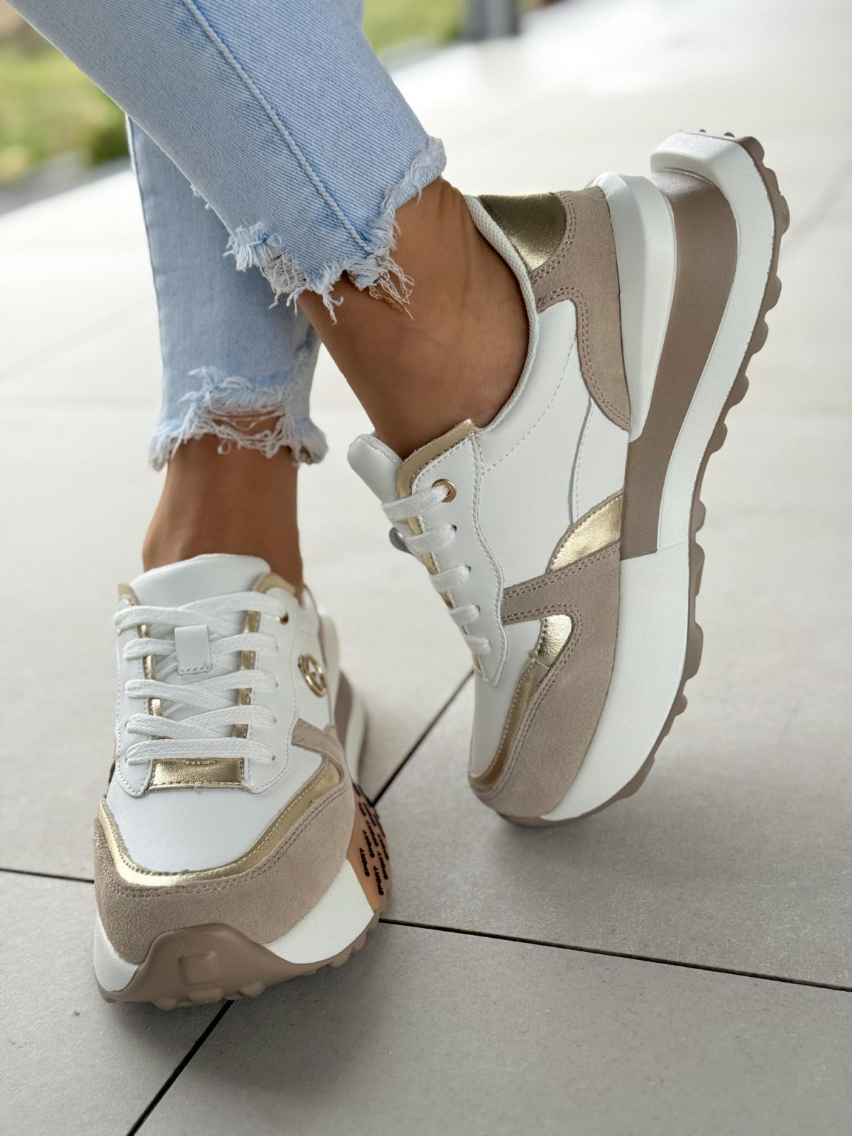 Sneakersy damskie ze skóry naturalnej