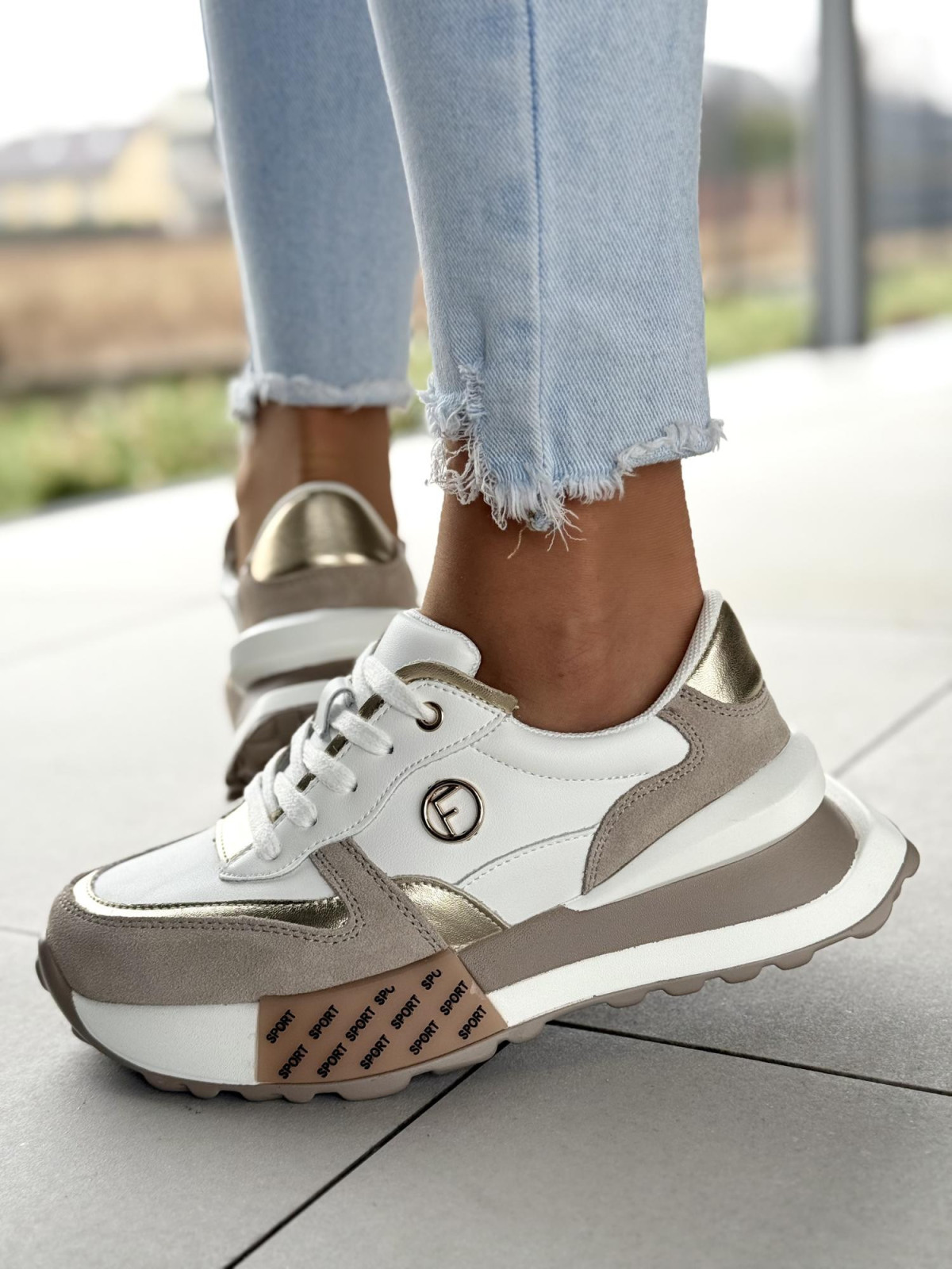 Sneakersy damskie ze skóry naturalnej