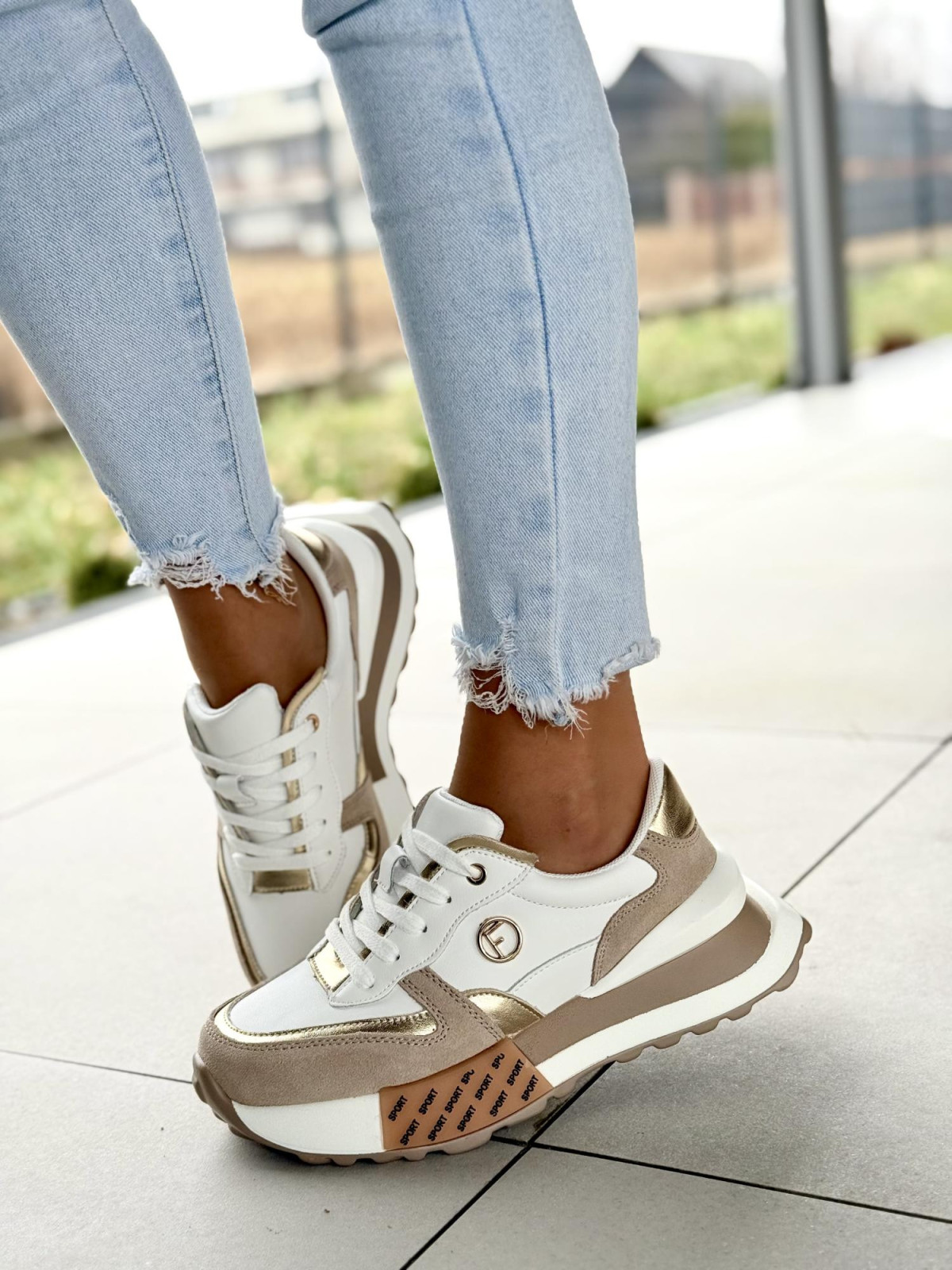 Sneakersy damskie ze skóry naturalnej