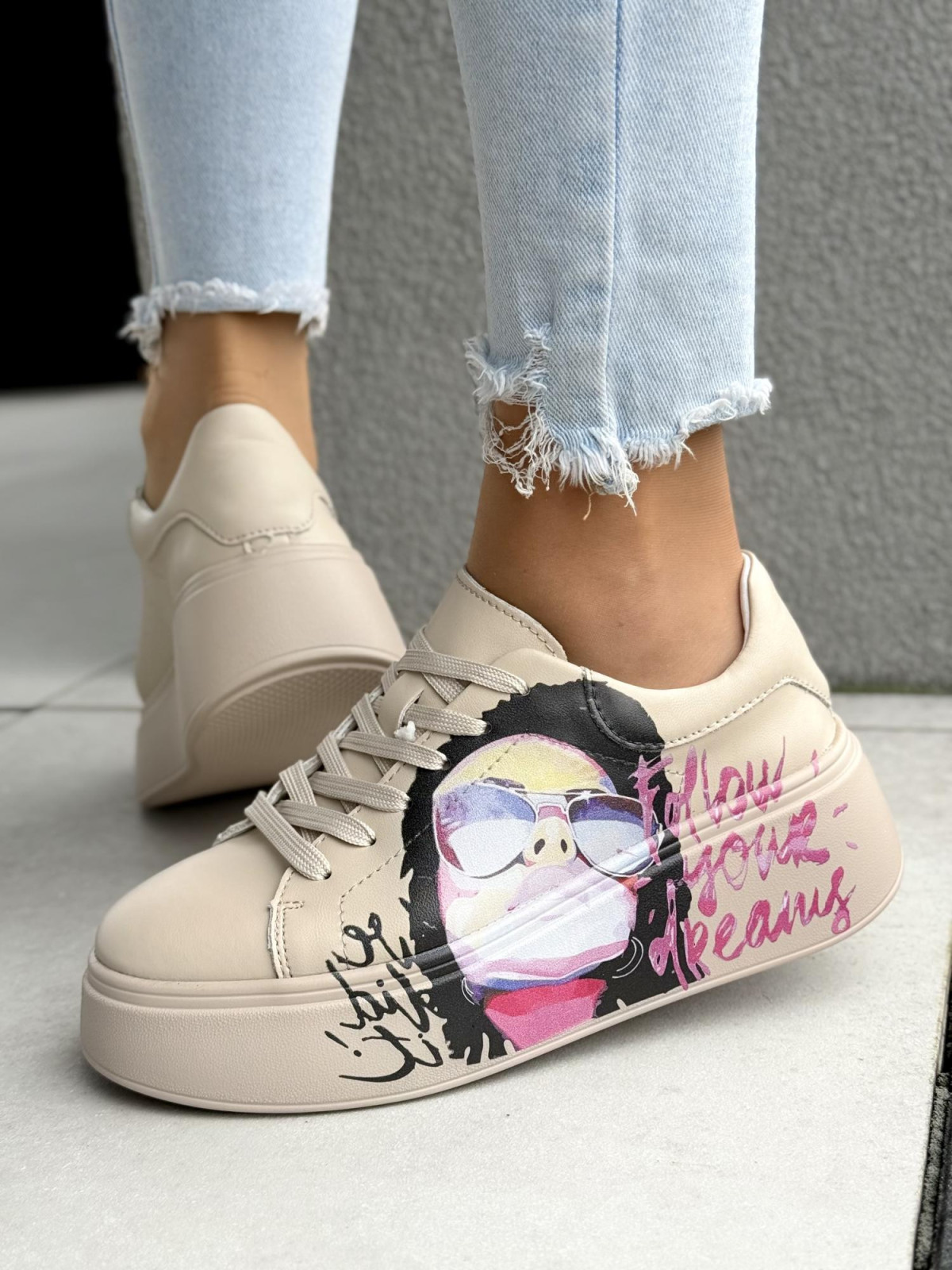 Sneakersy damskie ze skóry naturalnej