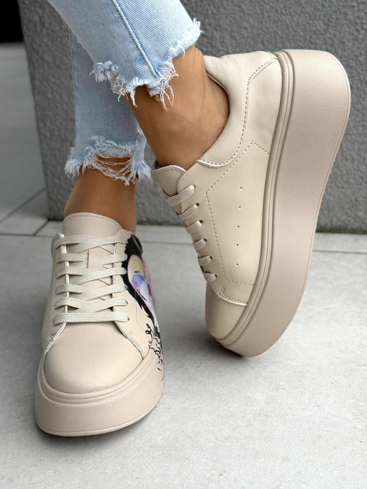 Sneakersy damskie ze skóry naturalnej