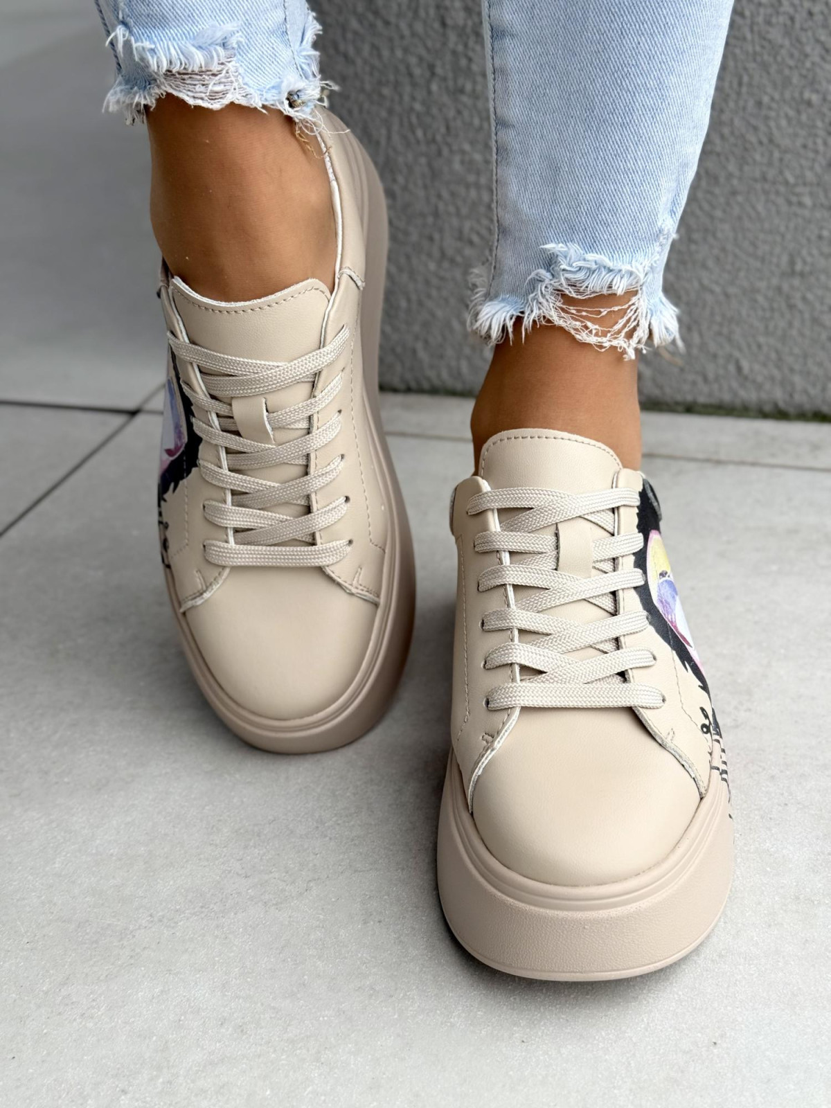 Sneakersy damskie ze skóry naturalnej