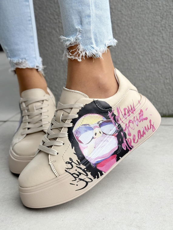 Sneakersy damskie ze skóry naturalnej