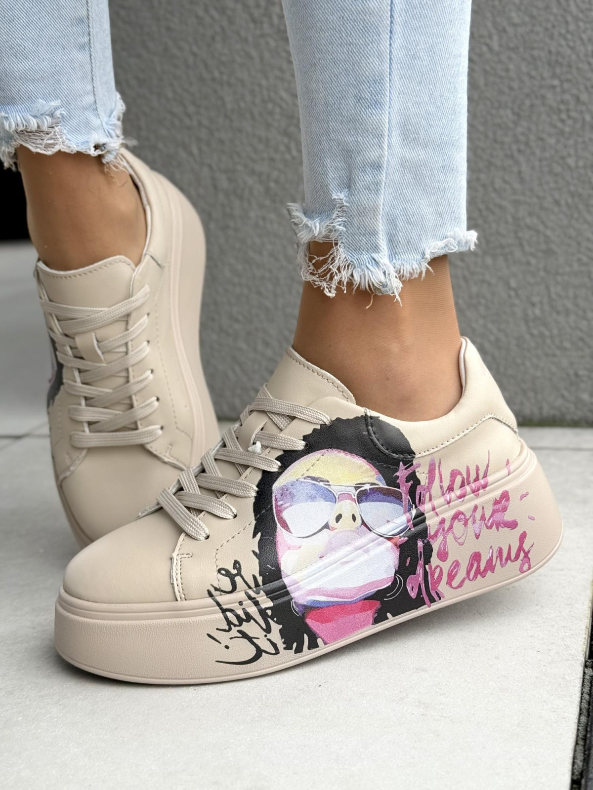 Sneakersy damskie ze skóry naturalnej