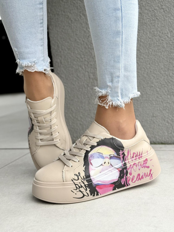 Sneakersy damskie ze skóry naturalnej