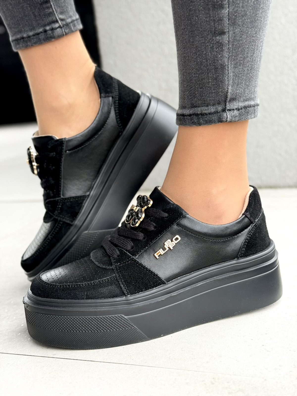 Sneakersy damskie ze skóry naturalnej