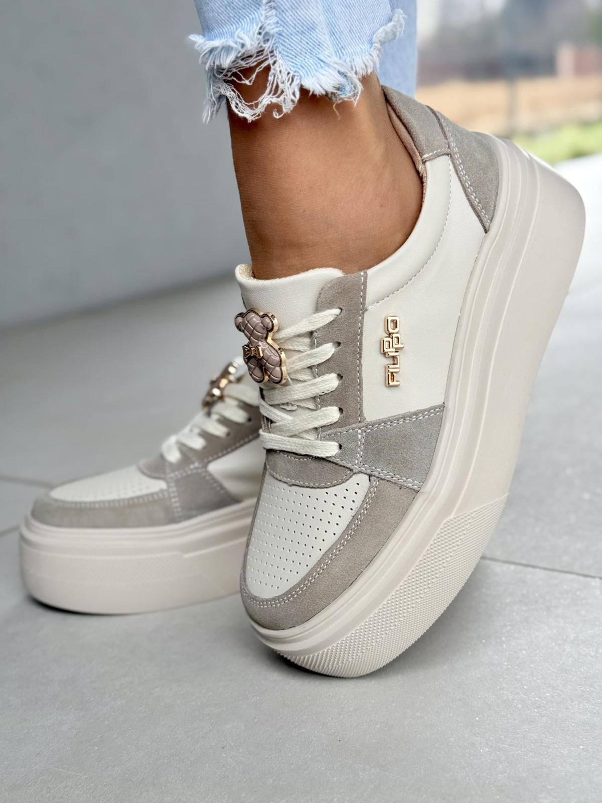 Sneakersy damskie ze skóry naturalnej