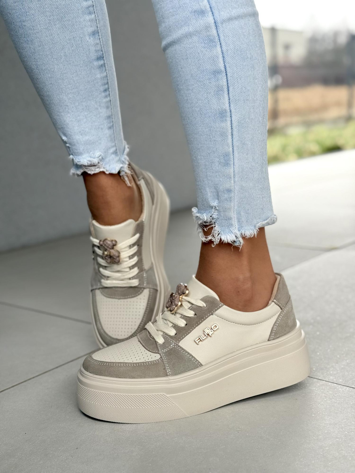 Sneakersy damskie ze skóry naturalnej