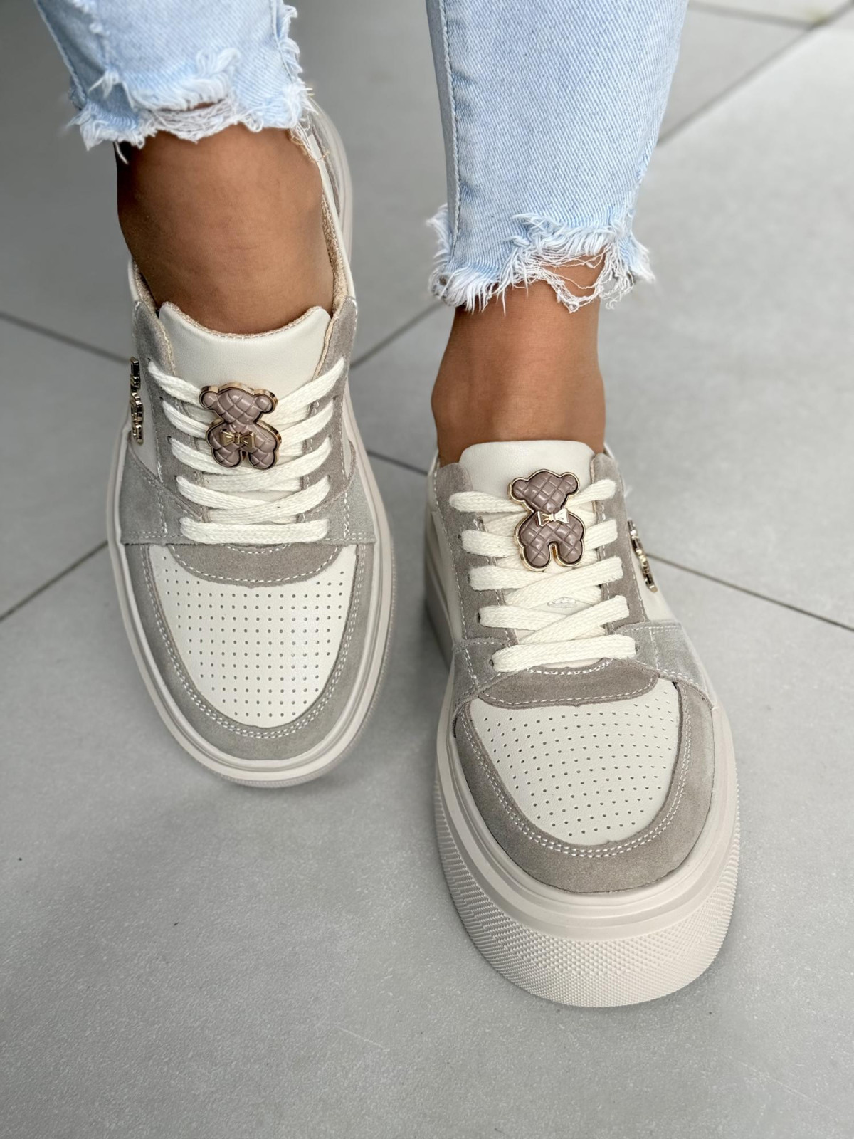 Sneakersy damskie ze skóry naturalnej