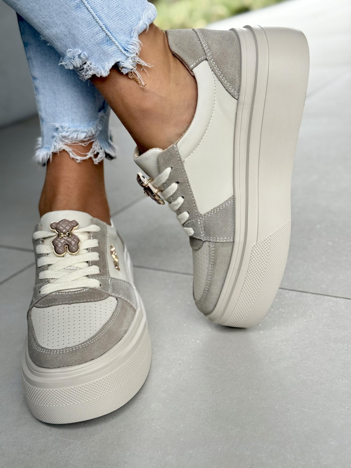 Sneakersy damskie ze skóry naturalnej